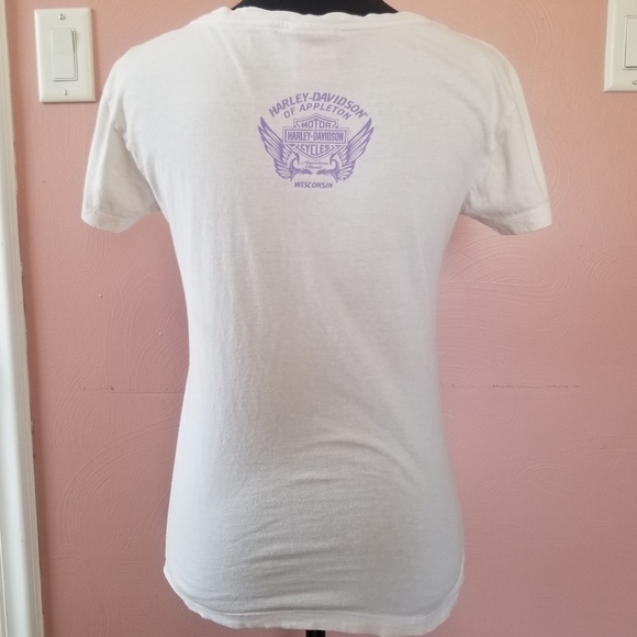 Harley-Davidson Women's White Eagle Appleton WI Short Sleeve TShirt Small - Picture 3 of 6